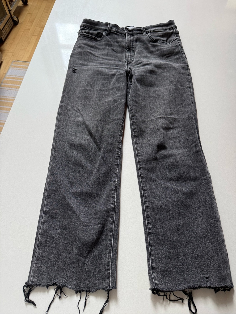 Daze Pleaser High-Rise Ankle Straight Leg Jeans, Faded Milky Way, Size 30 - Picture 4 of 13